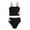 Black, variant on Girls Tummy Control Swimsuits Fashion Cross Adjustable Straps Swimwear with Bottom Summer Bathing Suit for Girls Size 5-14