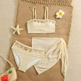 thumbnail image 5 of XZNPDUCQ Girls Swimsuit 3 Piece Bathing Suit Bikini Set Girls' Swimwear With Skirt Swimming Suit For Girls 10-11 Years Beige, 5 of 9