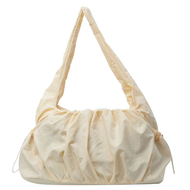 Bolso Hombro Mujer Casual Color Sólido Nube Plisada para Viajes Al Aire Libre