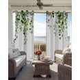 thumbnail image 4 of Blackout Curtains for Bedroom, Green Eucalyptus Leaves Room Darkening Window Drapes for Living Room, Weeping Spring Botanical Summer Thermal Insulated Grommet Curtains, 52x63 inch, 2 Panels, 4 of 9