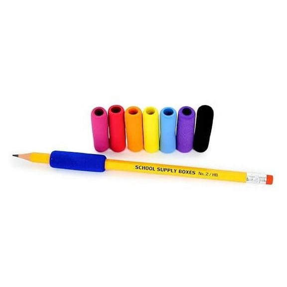 School Supply Boxes Foam Pencil Grippers – 50 Pack – Assorted Colors – Comfortable Writing Aid
