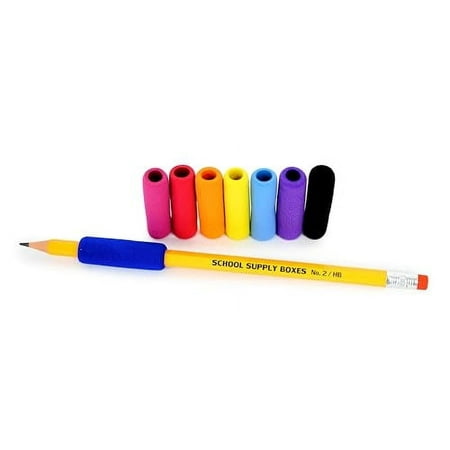 School Supply Boxes Foam Pencil Grippers – 50 Pack – Assorted Colors – Comfortable Writing Aid
