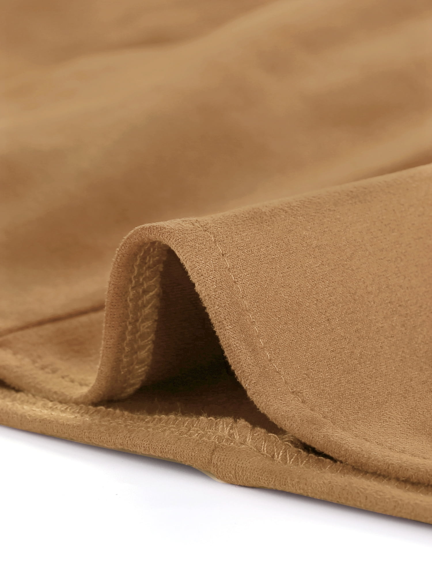 DARING DIVA Women's Faux Suede Button Front Mini A-Line Skirt M Brown