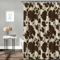 thumbnail image 3 of Luxury Fabric Shower Curtain, Brown Cowhide Cow Skin Look Cow Print 72x72inch, 3 of 6