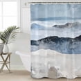 thumbnail image 2 of Small Stall Shower Curtain 36x72 Inch Narrow Half Size Blue Ombre Bath Curtains Bathroom Decor Modern Contemporary Oil Painting Waterproof Fabric Shower Curtain Set with Hooks 36 Inch, 2 of 6