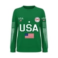 thumbnail image 4 of Domuza 250th Anniversary Shirt for Women Usa Flag Graphics Long Sleeve Top Casual Crew Neck Tee Shirts Summer Lightweight Clothes Green XXXL, 4 of 4