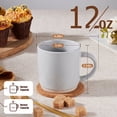 thumbnail image 4 of Vesteel Coffee Mugs Set of 4, 12oz Porcelain Coffee Cups with handle, Ceramic Stoneware Mug for Milk, Coffee, Hot Cocoa, Microwave & Dishwasher Safe, Light Gray, 4 of 9