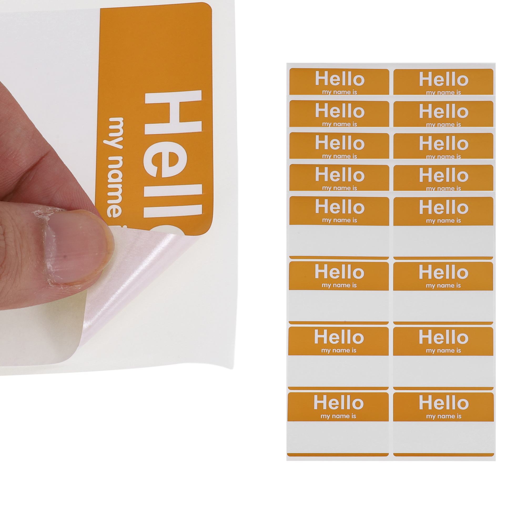 Unique Bargains Handwritten Name Gift Stickers 3.5"x2.25" 6 Pcs Yellow