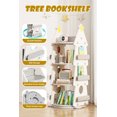 thumbnail image 2 of GLAF 4 Tier Rotating Bookshelf Tower for Kids & Adults, Christmas Tree Design Spinning Bookshelf Tower, 360°Revolving Bookcase Floor Standing for Library, Bedroom, Living Room, Office, 2 of 7