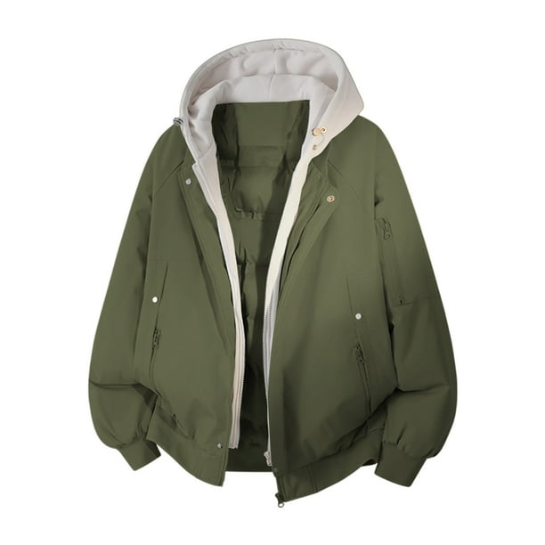 Ceisia Men's solid color warm hooded coat long sleeve outerwear Gift