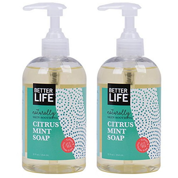 Better Life Natural Hand and Body Soap, Citrus Mint, 12 Ounces (Pack of