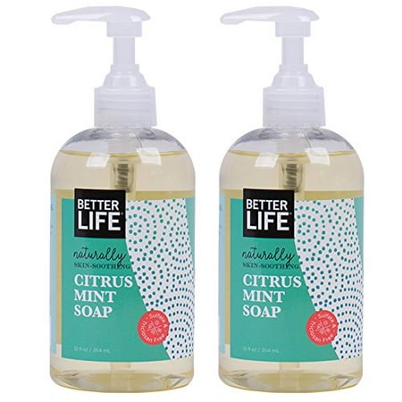 Better Life Natural Hand and Body Soap, Citrus Mint, 12 Ounces (Pack of 2),