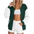 thumbnail image 6 of Zip Up Hoodies for Women Long Sleeve Oversized Hooded Sweatshirts Full Zip-up Drawstring Hoodies, Long Sleeve Jackets, Solid Color Sweatshirt, Fall Fashion Clothes, Daily Wear, Loungewear, 6 of 6