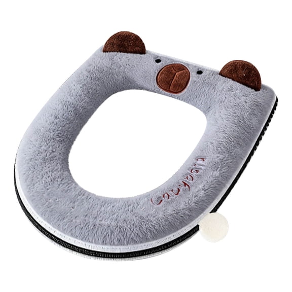 HOARBOEG Capybara Themed Toilet Seat Cover with Zipper, Soft Fabric Bathroom Accessory for Standard Toilet Seats, Machine Washable, Decorative Toilet Lid Cover, Options for Home Bathroom
