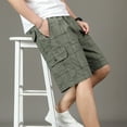 thumbnail image 2 of Maean Mens Cotton Shorts Big and Tall Loose Plaid Shorts Casual Summer Shorts with Zipper Pockets, 2 of 7