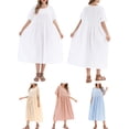 thumbnail image 3 of Vestido, Vestido suelto de mujer con bolsillos Puntos Manga corta Vestido de algodón festivo Tomshoo Blanco/Medio, 3 of 7