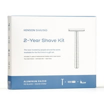 Henson Shaving 2-Year Shave Set - Razor Stand 100pk of Replacement Blades