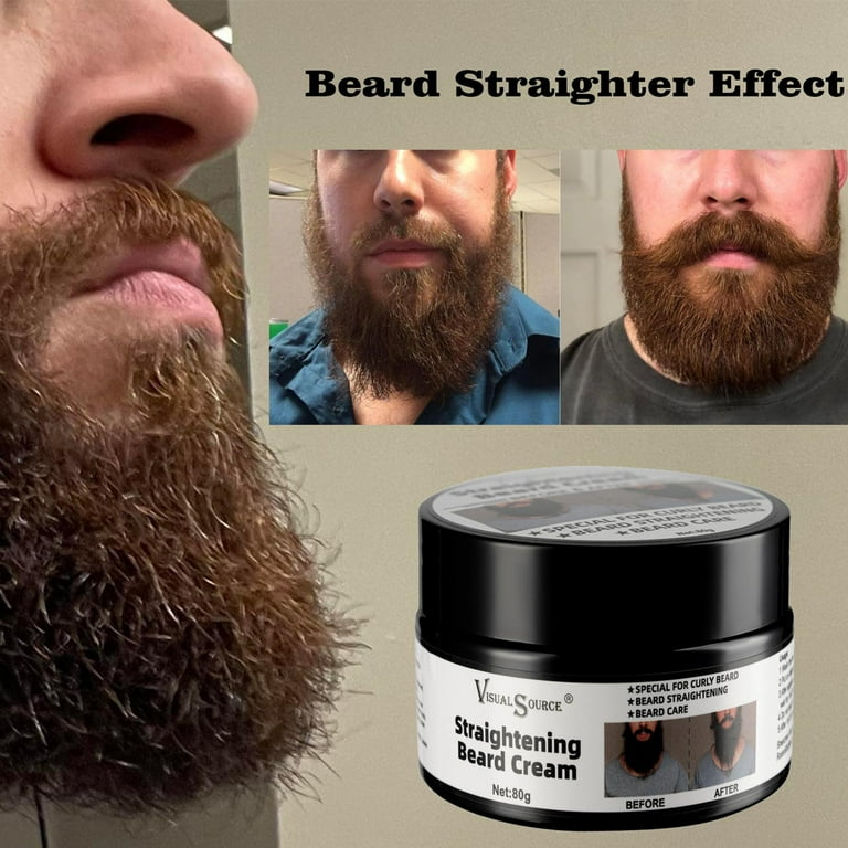 Beard Straightening Cream Hydrates Smooth Adds Shine Tames Beards