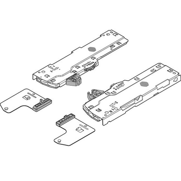 Blum BT60L7570 L5 155 lbs L-Box Tip-On Movento, Black - 14-24 in.