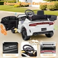 thumbnail image 5 of Dodge Electric Ride on Cars for Kids, 12V Licensed Dodge Charger SRT Hellcat Powered Ride On Toys with Parent Remote Control, Electric Car for Girls Boys 3-5 w/Music Player/LED Lights, White, 5 of 9