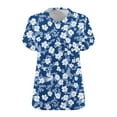 thumbnail image 5 of BangWanChi Women's Plus-Size Loose Fit Tops V-Neck Short Sleeved Floral Printing Base Shirt, 5 of 5
