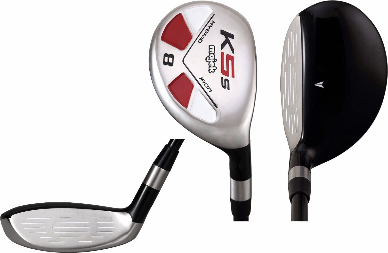Majek Golf +1 inch Over Big & Tall Men's #9 Hybrid Regular Flex Right Handed New Utility R Flex Club (Tall 6'0"+ / +1" Over) with Midsize Black Pro Velvet Grip
