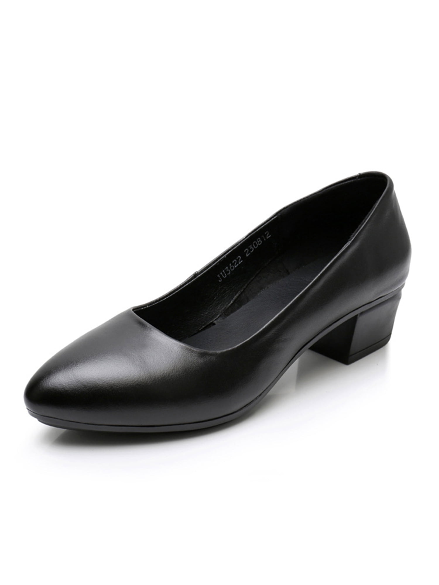 Calla | Ava | Black Leather | Kitten heeled dress shoes