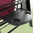 thumbnail image 3 of VEIKOUS 3-Seat Patio Porch Swing, Outdoor Steel Frame Glider w/Canopy and Side Trays, Wine Red, 3 of 17