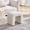Beige, variant on ONEVOG Upholstered Velvet Ottoman Foot Stool, Modern U-Shaped Arch Accent Stool for Living Room Bedroom, Rust