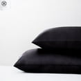 thumbnail image 3 of Luxtrada Set of 2 Solid Color Pillowcases Pillow Cover for Home Bedroom Hotel Travel (Queen Size,Black), 3 of 11