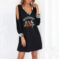 thumbnail image 2 of Herrnalise Women's Christmas Printed Sexy V-Neck Strapless Dresses S-3XL, 2 of 7