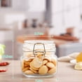 thumbnail image 3 of Transparent  Glass Snap Storage Jar Household Kitchen Sealed Jar Grain Storage Box Tea Tin Multi-purpose Containe, 3 of 3