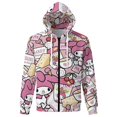 thumbnail image 6 of Kuromi And My Melody Zip-Up Hoodie Pullover Hooded Long Sleeve Sweatshirts Tops Blouse with Pocket for Mens Womens, 6 of 8