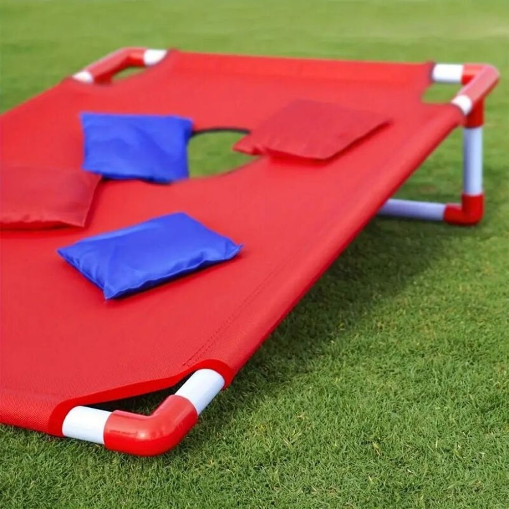 Eccomum Portable Cornhole Set, Outdoor Game Set with 1 Cornhole Boards, 6 Cornhole Bean Bags, Camping Games Indoor Outdoor for Adults, Travel Camping Accessory