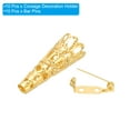 thumbnail image 3 of Uxcell 23mm Corsage Decorative Holder Brooch Pin Vase Pocket Boutonnieres Holder with Bar Pins Gold Tone 10 Pack, 3 of 5