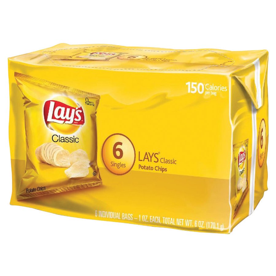 Lay's Classic Potato Chips, 1 Oz., 6 Count