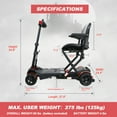 thumbnail image 4 of Remote Control Foldable Electric Mobility Scooter with Suspension for Senior, Lightweight 4 Wheels Electric Powered, 4 of 8