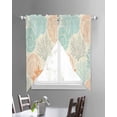 thumbnail image 3 of Coastal Turquoise Swag Valances for Windows, Ocean Coral Starfish Shell Modern Sea Rod Pocket Sheer Valances for Large Windows, Swag Toppers Light Filtering for Kitchen Living Room 2 Panels 36''x63'', 3 of 6