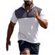 thumbnail image 4 of Ceisia Men's Slim Fit Short Sleeve Half-Zip Color-Blocked Top Waffle-Knit Texture Spring Summer Shirt Gift, 4 of 6