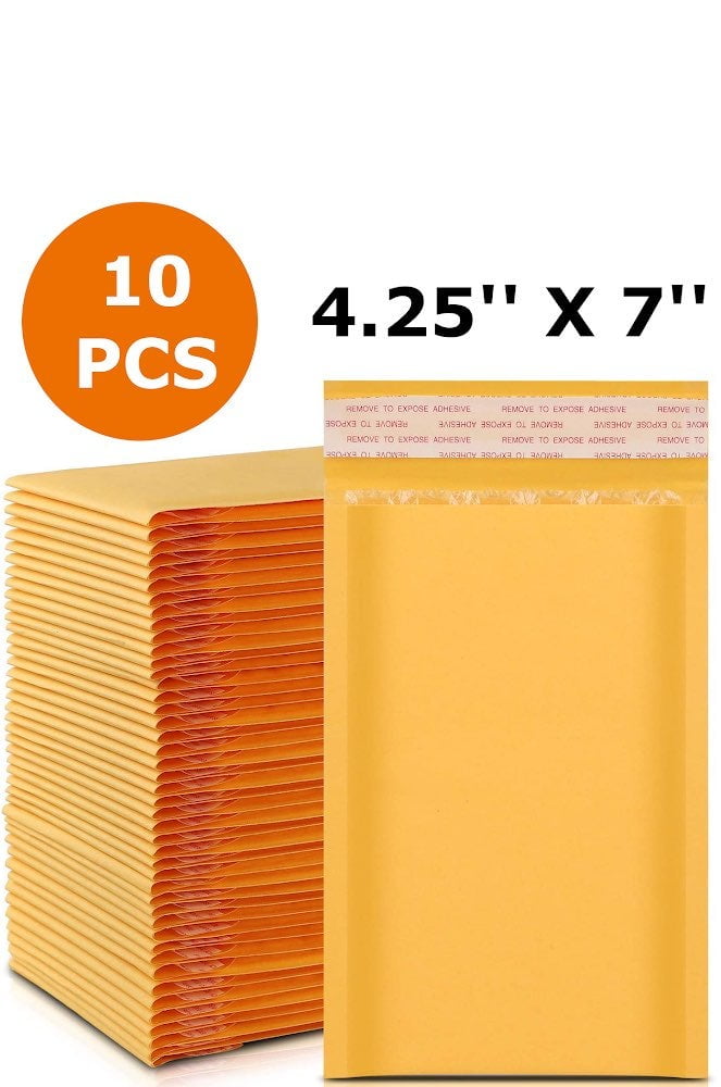 Bubble Mailers 4 x 7 Sealed Padded Envelopes Yellow Quantity 10
