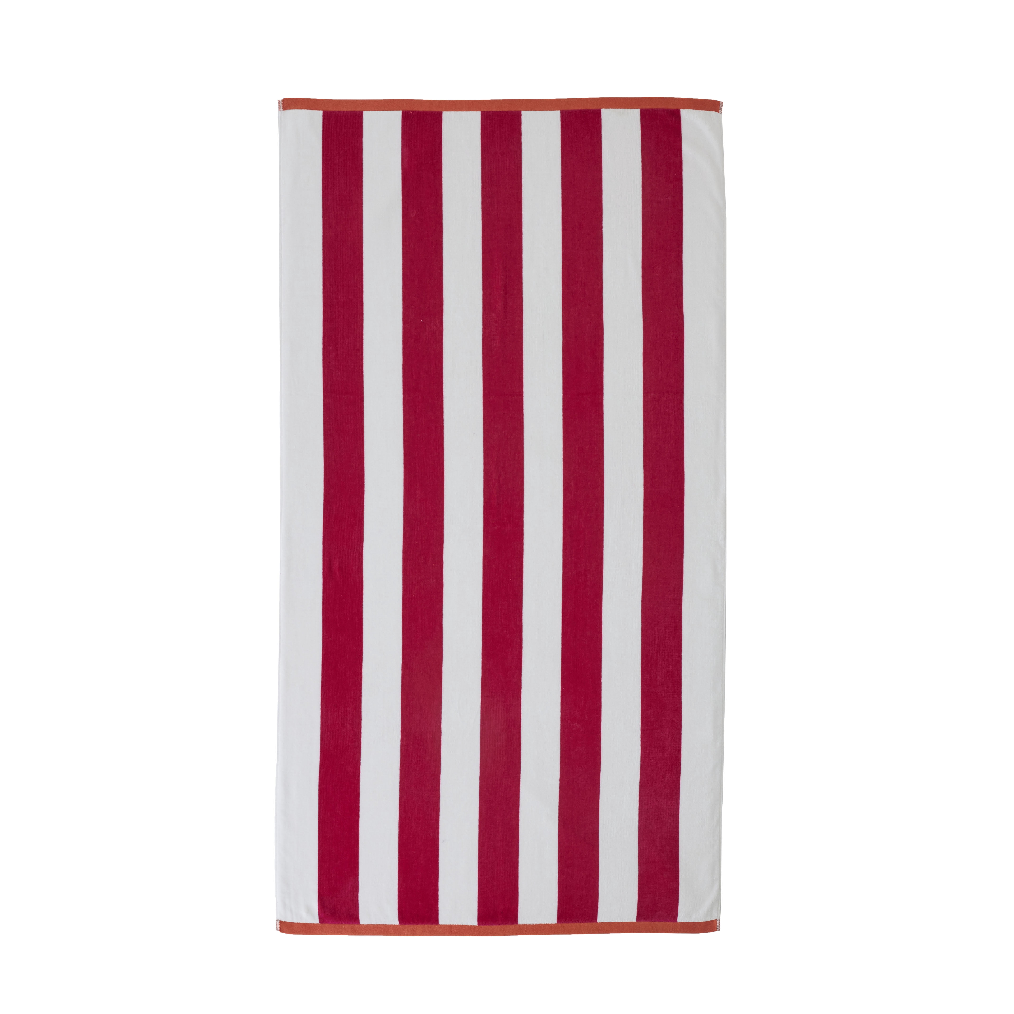 Better Homes & Gardens Oversized Reversible Cotton Blend Red & Orange Cabana Striped Beach Towel, 38” x 72"