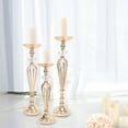 thumbnail image 5 of Efavormart Set Of 3 | Gold Metal Crystal Ball Flower Bowl Pedestal Stand Set, Pillar Candle Holder Stands - 20", 23", 25", 5 of 11
