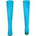 thumbnail image 2 of Unique Bargains Glitter Pointed Toe Stiletto Heels Over the Knee Boots for Women, 2 of 5