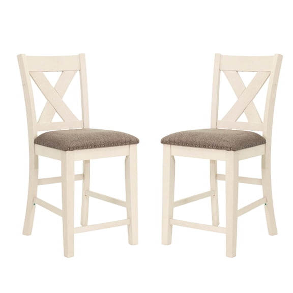 Set of 2 Rubber Wood Chairs with X-Back / Great for Dining Room Ambiance