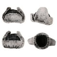 thumbnail image 5 of Men's Ushanka Trapper Hat: Warm Eskimo with Brim Winter Hunting Ear Protection, Cold-Resistant Faux Fur Perfect for Cold Seasons XL Black Grey, 5 of 7