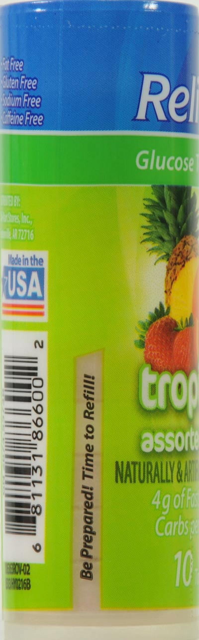 ReliOn Multiflavored Tropical Fruit Glucose Tablets, 10 Count