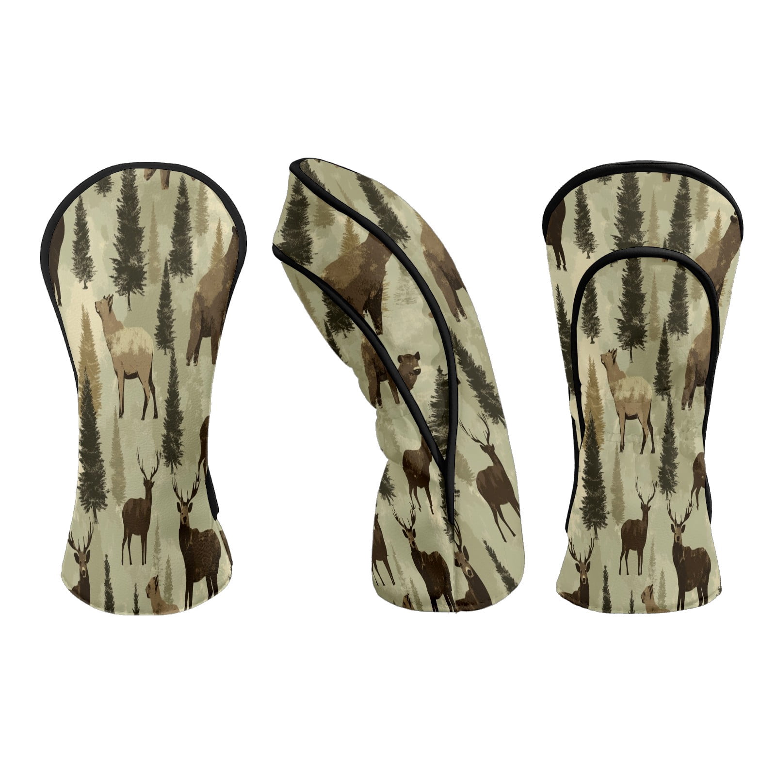 Golf Club Head Covers Forest Animals Premium Plush Velvet Lining, Waterproof Golf Headcovers Driver & Fairway Woods for Scratch Protection Novelty Gift for Men & Women