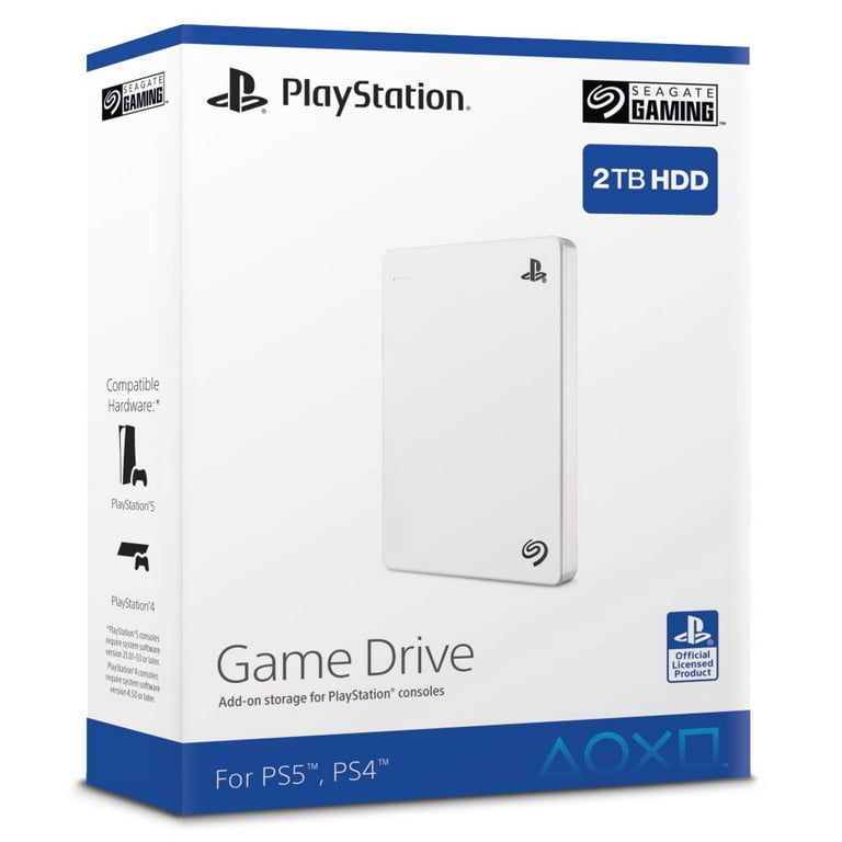 Nord trug lysere Seagate Game Drive for PlayStation Consoles 2TB External Portable Hard Drive  USB 3.0 Officially Licensed - White - Walmart.com