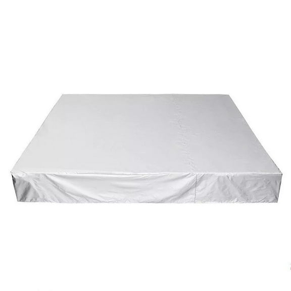 CHENGSI for Thermal Insulation Spa Cover Protector Waterproof Swimming Pool Hot Tub Cover Replacement with Extra Install Door 210D Oxford Cloth Silver 218*218*30 cm