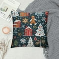 thumbnail image 2 of Nawypu  Holiday Christmas Cookies Linen Throw Pillow Covers Cushion Case Button Vintage Farmhouse Pillowcase for Sofa Couch Bed, 2 of 5